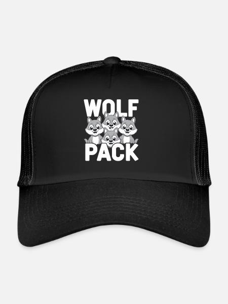 Wolf Group Design Wolf Pack - Trucker Cap - black/black - Front