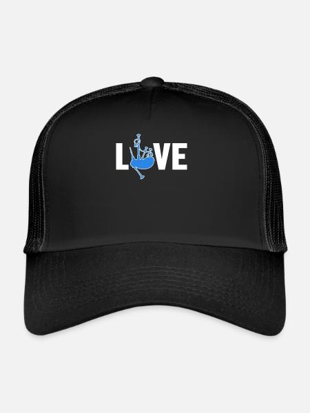 Cornemuse Love Great Highland Bagpipe Leçons - Casquette trucker  - noir/noir - Devant