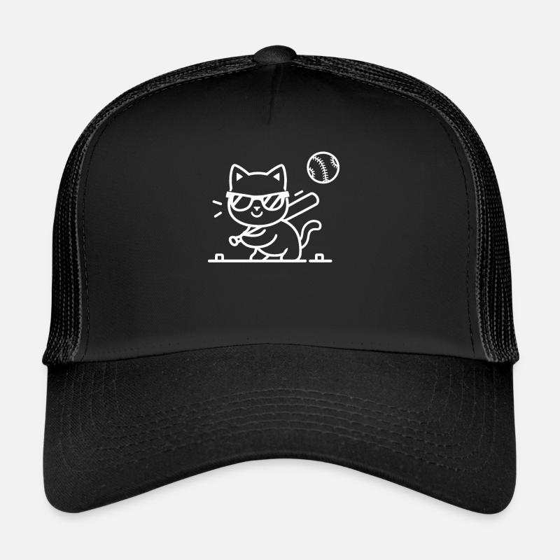 Katze Mit Sonnenbrille Beim Baseball Trucker Cap