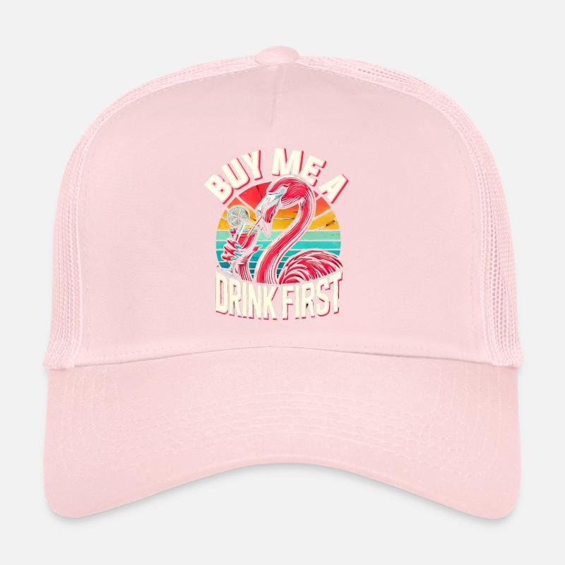 Pink flamingo drink summer bartender cocktail Trucker Cap