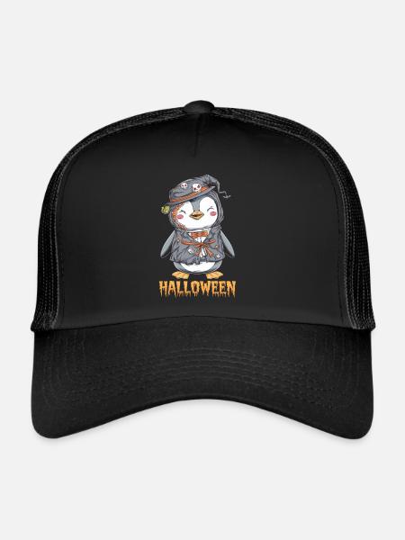 Pingouin Zombie Halloween Costume Mignon - Casquette trucker  - noir/noir - Devant