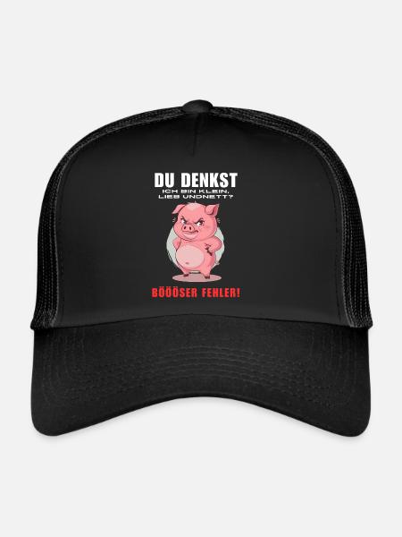 Pig Tshirt Funny Funny Humor Women Cute - Trucker Cap - black/black - Front