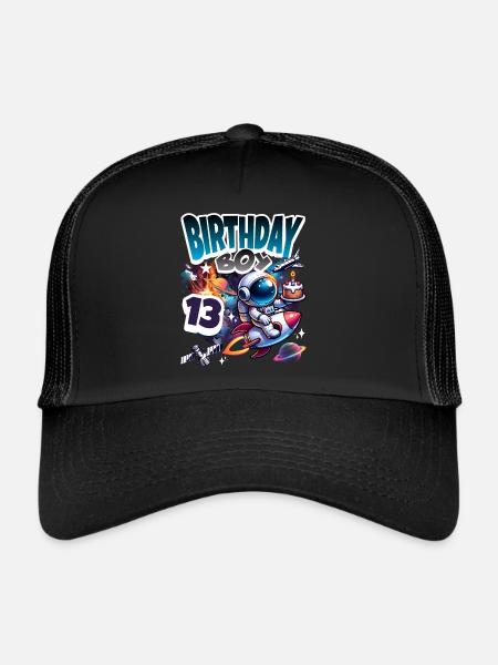 Astronaut 13th Birthday Space - Trucker Cap - black/black - Front