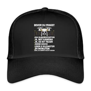 Drone Pilot Quadcopter Flying Quadcopter - Trucker Cap - black/black - Front