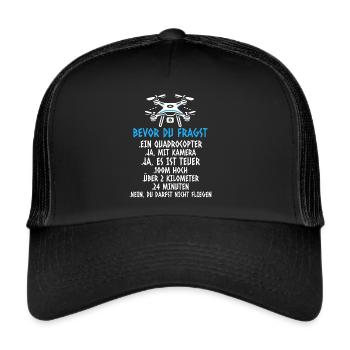 Drone Pilot Quadcopter Flying Quadcopter - Trucker Cap - black/black - Front