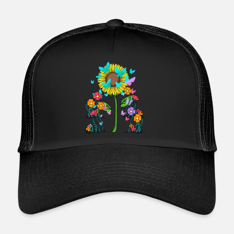 Spring Summer Flowers Flower Sunflower Insects Trucker Cap