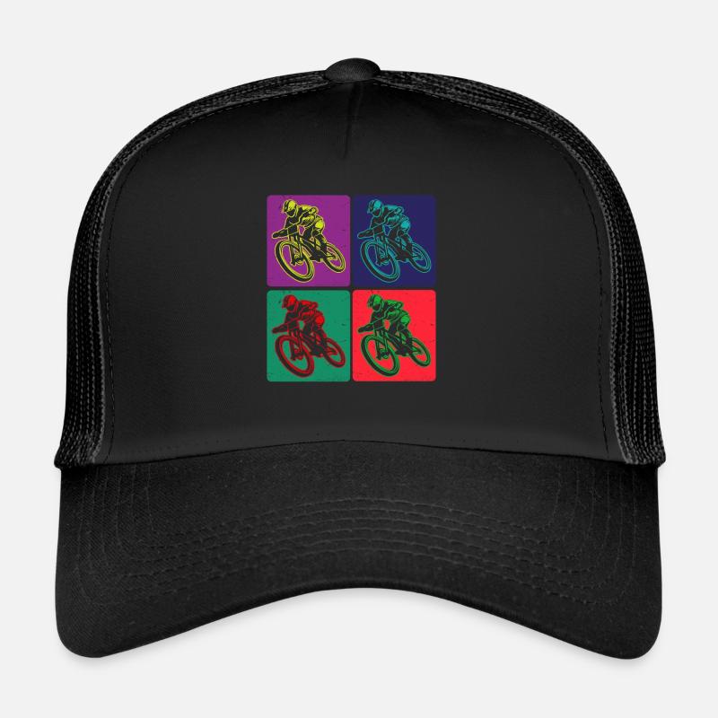 Art coloré du cycliste de VTT Casquette trucker 