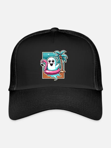 Summer Halloween Spooky Lifestyle Costume Idea - Trucker Cap - black/black - Front