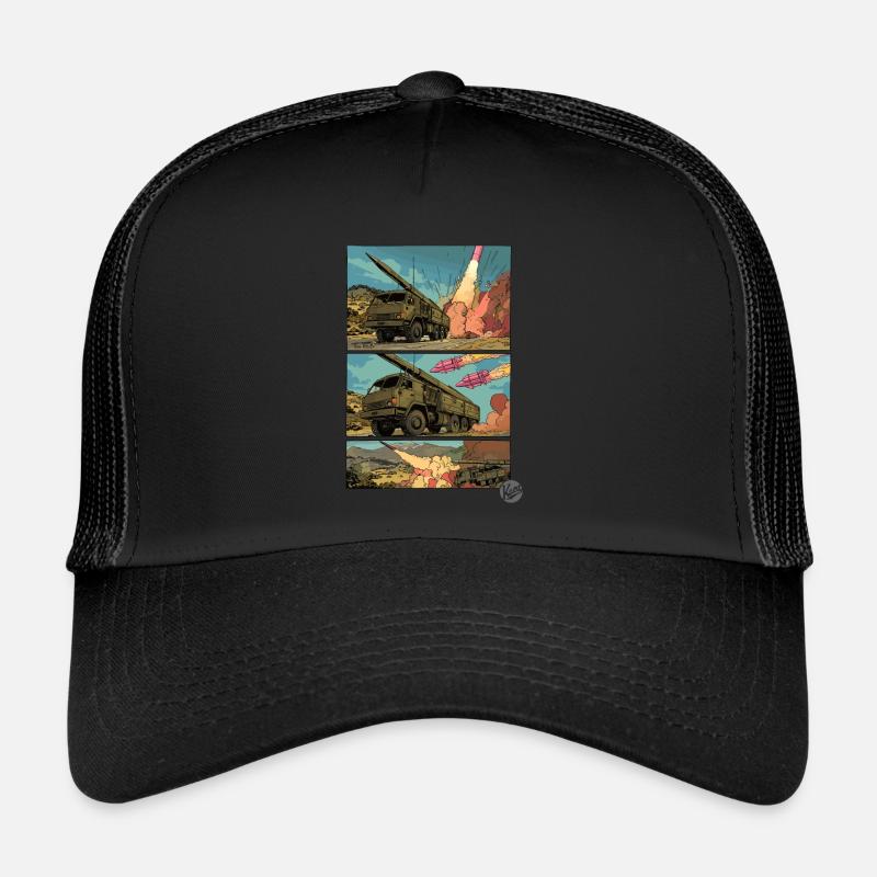 Military vehicles with pink rockets Trucker Cap