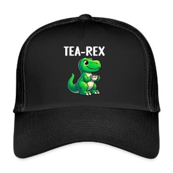 Tee Rex Dinosaurier Liebhaber T-Rex Tea Tasse - Trucker Cap - Schwarz/Schwarz - Vorne