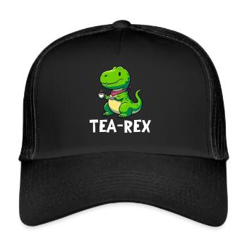 Tee Rex Dinosaurier Liebhaber T-Rex Tea Tasse - Trucker Cap - Schwarz/Schwarz - Vorne