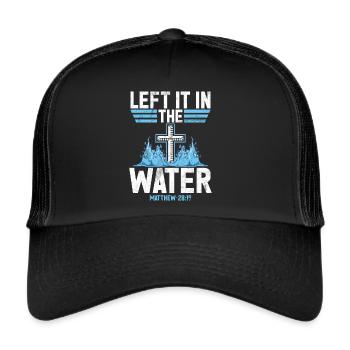 Taufe Getaufte Christliche Jesusgott -Bibel - Trucker Cap - Schwarz/Schwarz - Vorne