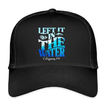 Taufe Getaufte Christliche Jesusgott -Bibel - Trucker Cap - Schwarz/Schwarz - Vorne