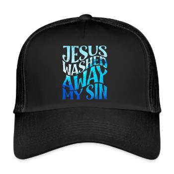 Taufe Getaufte Christliche Jesusgott -Bibel - Trucker Cap - Schwarz/Schwarz - Vorne