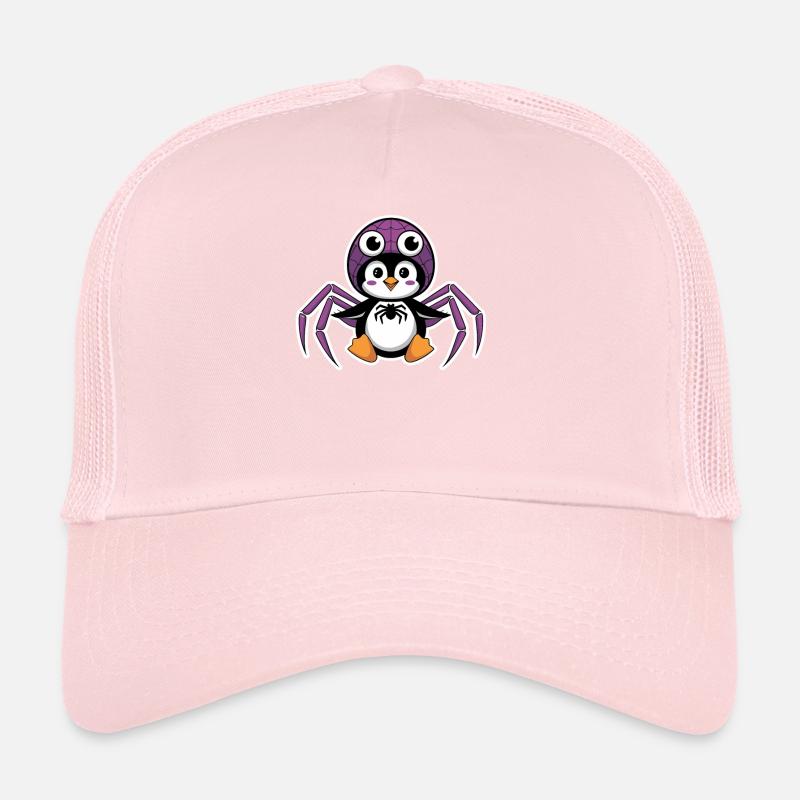 Süßer Pinguin im Halloween Spinnenkostüm Trucker Cap