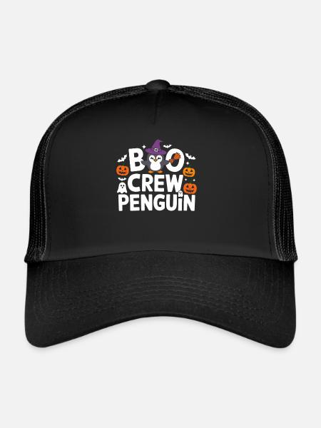 Boo Crew Penguin Halloween - Trucker Cap - black/black - Front
