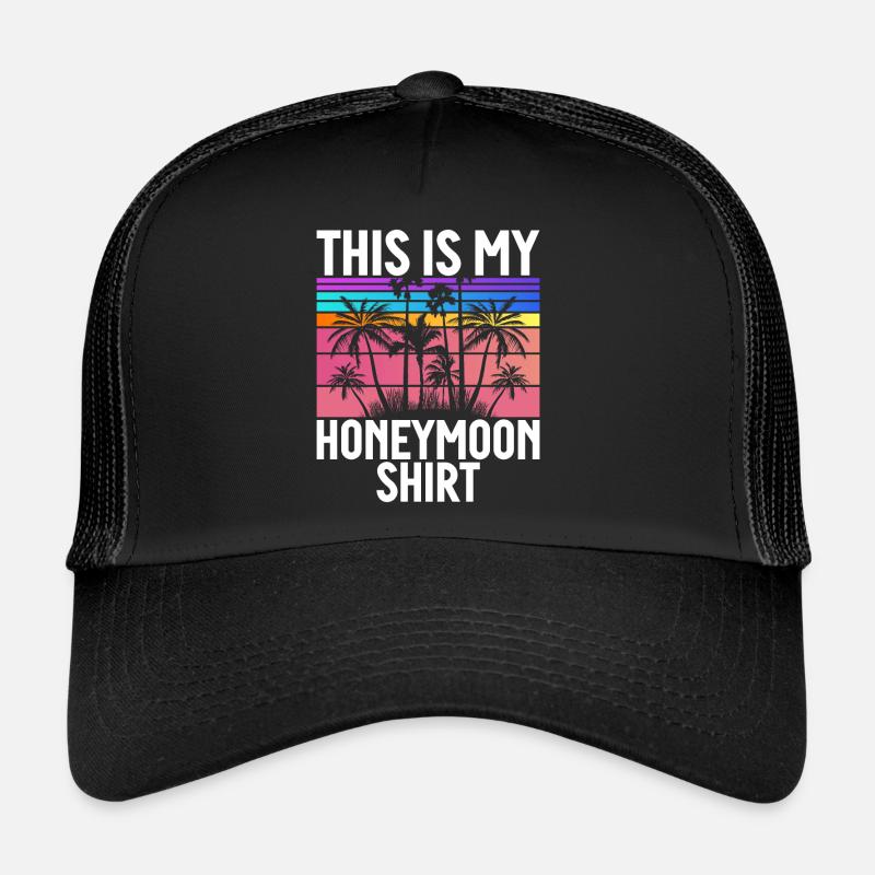 Flitterwochen Ehemann Ehefrau Paare Urlaubs Trucker Cap