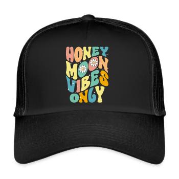 Flitterwochen Ehemann Ehefrau Paare Urlaubs - Trucker Cap - Schwarz/Schwarz - Vorne