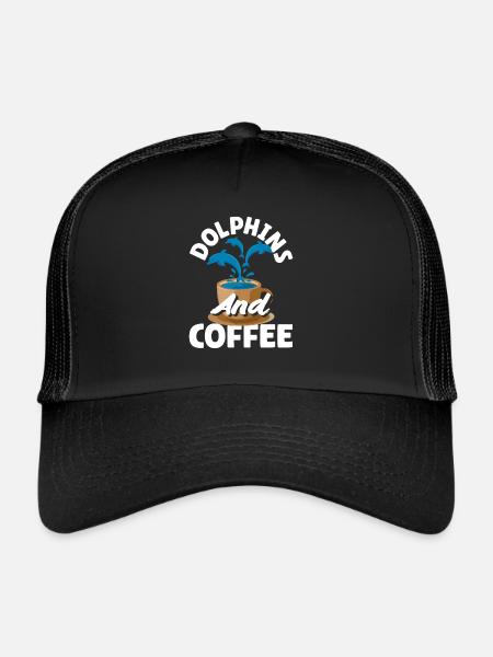 Dolphins and coffee lovers - Trucker Cap - black/black - Front