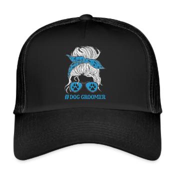 Hundegruamwelpen Haustier -Pflege -Job Salon - Trucker Cap - Schwarz/Schwarz - Vorne