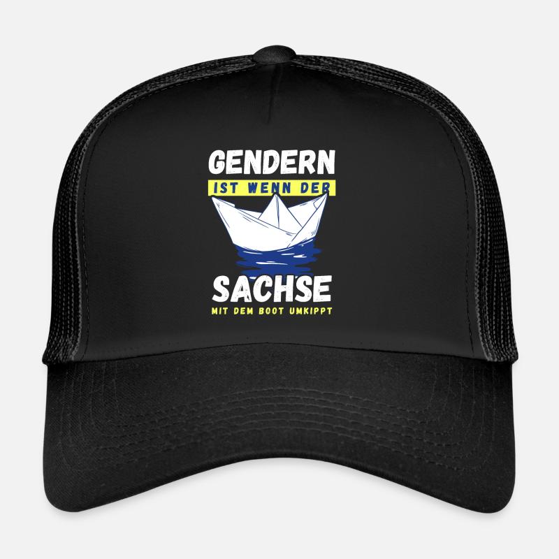 Gendern Tshirt Herren Damen Lustig Witzig Spruch - Trucker Cap - Schwarz/Schwarz