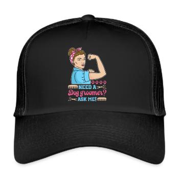 Hundegruamwelpen Haustier -Pflege -Job Salon - Trucker Cap - Schwarz/Schwarz - Vorne