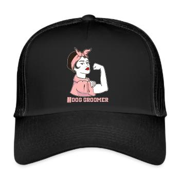 Hundegruamwelpen Haustier -Pflege -Job Salon - Trucker Cap - Schwarz/Schwarz - Vorne