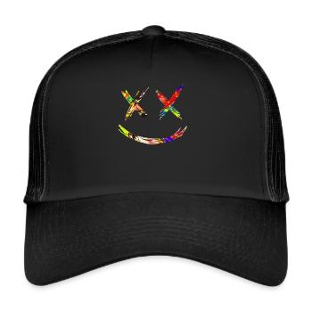 Techno Cadeau Rave Festival Fête Musique Tekk EDM - Casquette trucker  - noir/noir - Devant