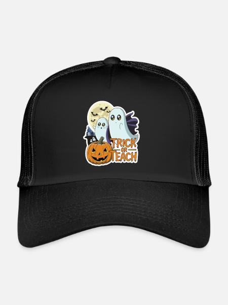 Trick Or Teach Halloween Teachers - Trucker Cap - black/black - Front