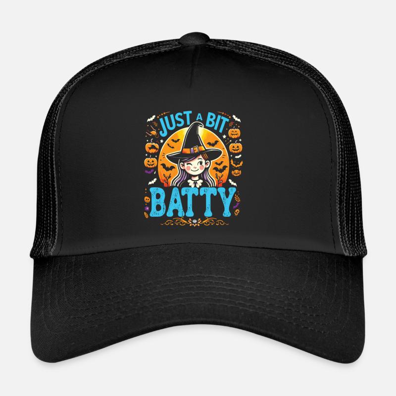 Halloween Costume JUST A BIT BATTY Halloween Trucker Cap