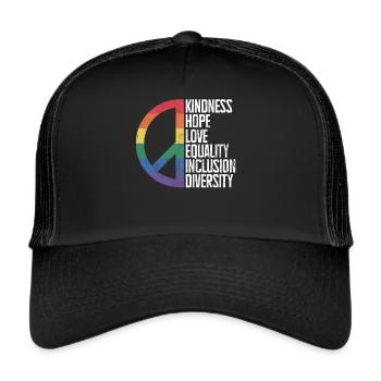 Gleichheit LGBTQ Rainbow Flag LGBTQ Stolz - Trucker Cap - Schwarz/Schwarz - Vorne