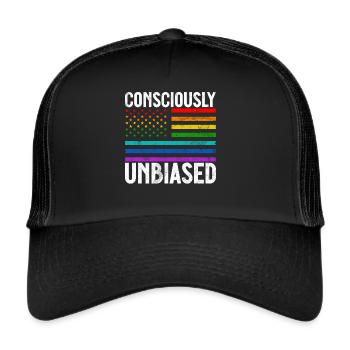 Gleichheit LGBTQ Rainbow Flag LGBTQ Stolz - Trucker Cap - Schwarz/Schwarz - Vorne