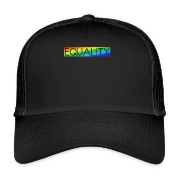Gleichheit LGBTQ Rainbow Flag LGBTQ Stolz - Trucker Cap - Schwarz/Schwarz - Vorne