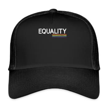 Gleichheit LGBTQ Rainbow Flag LGBTQ Stolz - Trucker Cap - Schwarz/Schwarz - Vorne