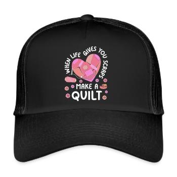 Quilt Knitting Crochet Sewing Machine Fabric - Trucker Cap - black/black - Front