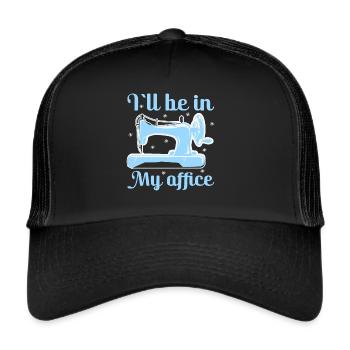 Quilt Knitting Crochet Sewing Machine Fabric - Trucker Cap - black/black - Front