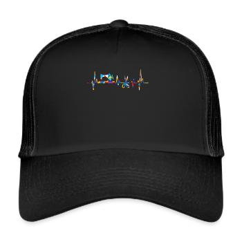 Quilt Knitting Crochet Sewing Machine Fabric - Trucker Cap - black/black - Front
