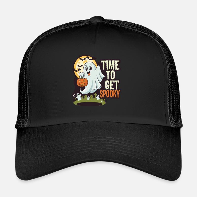 Süßer Halloween Geist Halloween - Trucker Cap - Schwarz/Schwarz