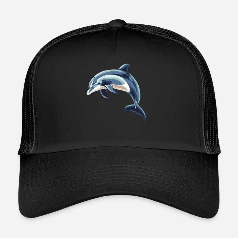 Dolphin Delfine Delfin - Trucker Cap - Schwarz/Schwarz
