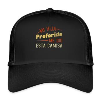 Spanischer Vater Zweisprachiger Latino Vatertag - Trucker Cap - Schwarz/Schwarz - Vorne