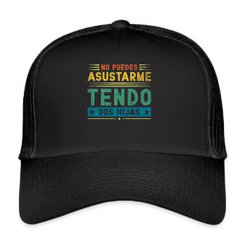 Spanischer Vater Zweisprachiger Latino Vatertag - Trucker Cap - Schwarz/Schwarz - Vorne