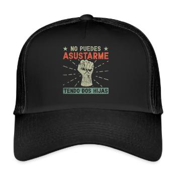 Spanischer Vater Zweisprachiger Latino Vatertag - Trucker Cap - Schwarz/Schwarz - Vorne