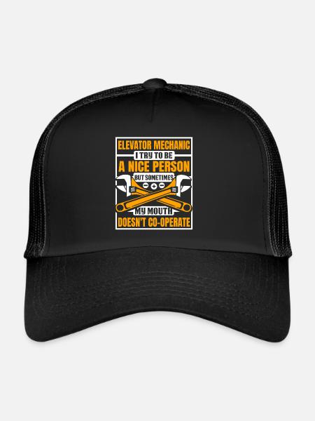 Parfois, ma bouche ne coopère pas Ascenseur - Casquette trucker  - noir/noir - Devant
