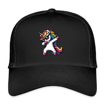 Licorne à pois surprise Rainbow Girl - Casquette trucker  - noir/noir - Devant
