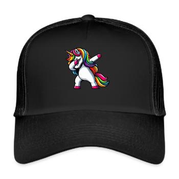 Licorne à pois surprise Rainbow Girl - Casquette trucker  - noir/noir - Devant