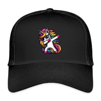 Licorne à pois surprise Rainbow Girl - Casquette trucker  - noir/noir - Devant