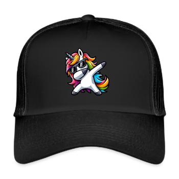 Licorne à pois surprise Rainbow Girl - Casquette trucker  - noir/noir - Devant