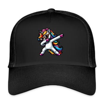 Licorne à pois surprise Rainbow Girl - Casquette trucker  - noir/noir - Devant