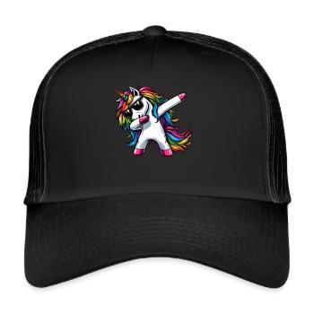 Licorne à pois surprise Rainbow Girl - Casquette trucker  - noir/noir - Devant