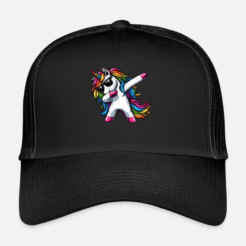 Einhorn Tupfende Überraschung Regenbogenmädchen Trucker Cap